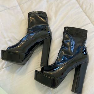 Stiletto open heel boots